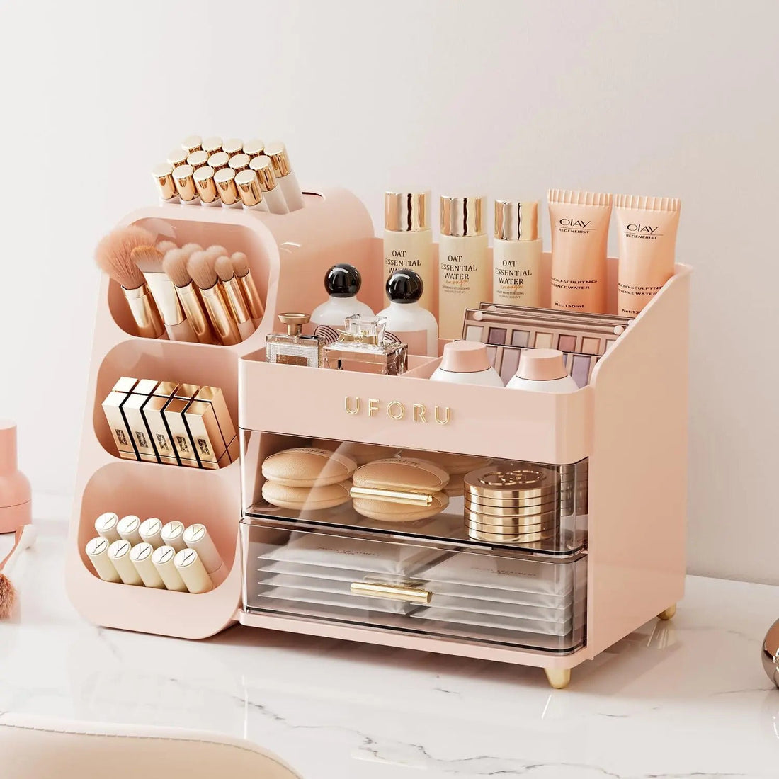 UFORU Large Capacity Makeup Organizer Box and Vanity Storage