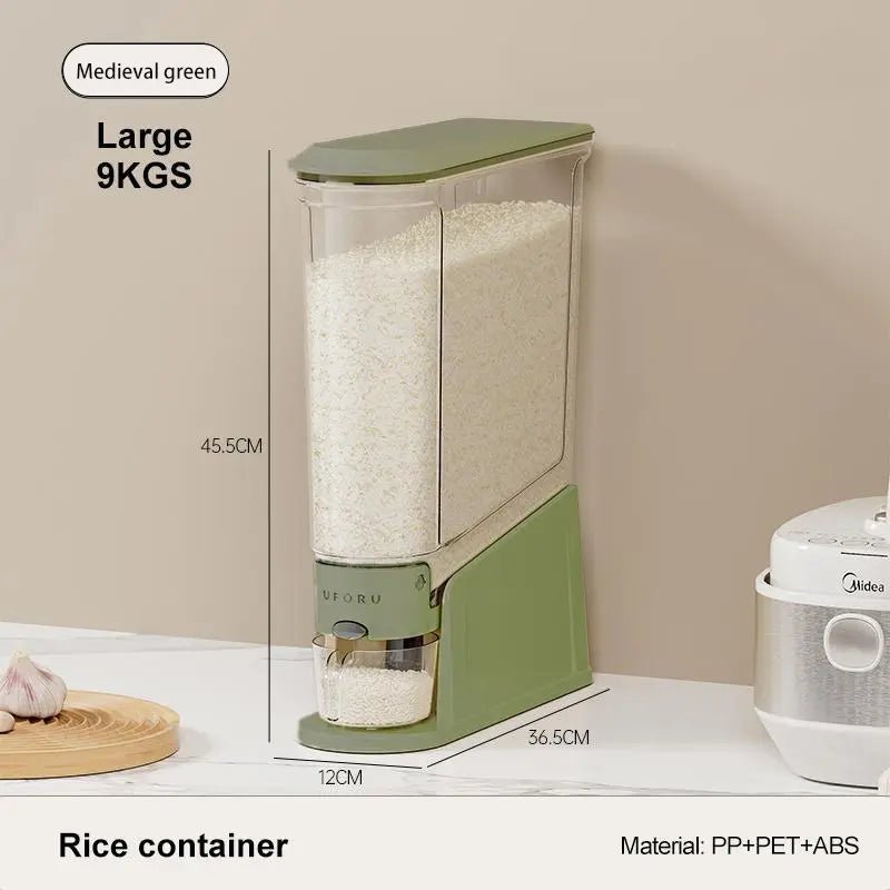 UFORU 22 lb Rice Dispenser, Slim Grain Storage Container for Kitchen Pantry