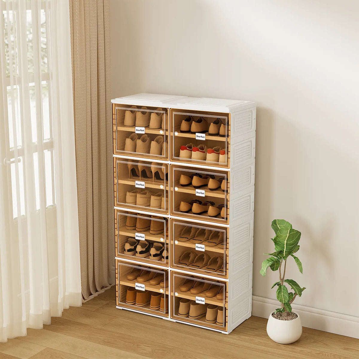 UFORU stackable shoe cabinet feature highlights overview graphic